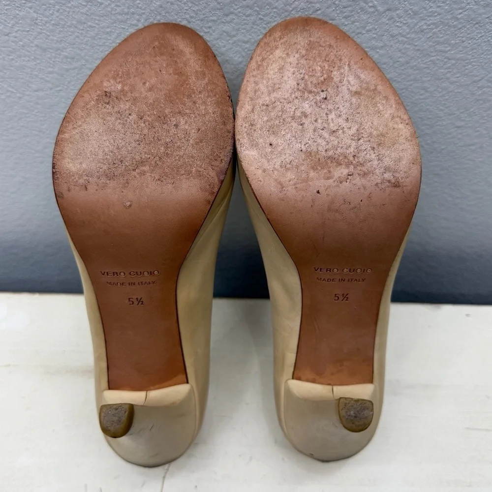 Mercanti Florentini Biege Leather Heels Size 5.5